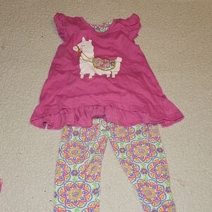 Nannette Kids Fuchsia Dress with Multicolor Leggings